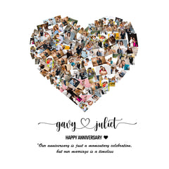 Custom digital heart collage illustration from your photos.